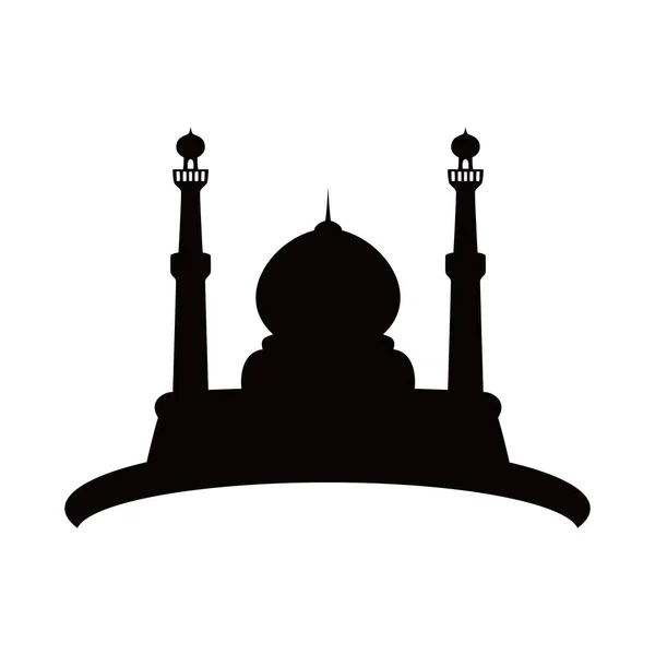 Дизайн Силуэта Мечети Декорации Исламской Архитектуры — стоковый вектор