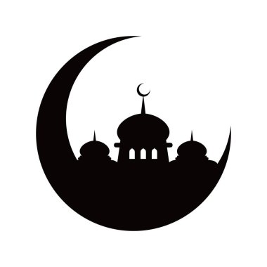 Cami silueti tasarımı. İslami mimari dekorasyon.