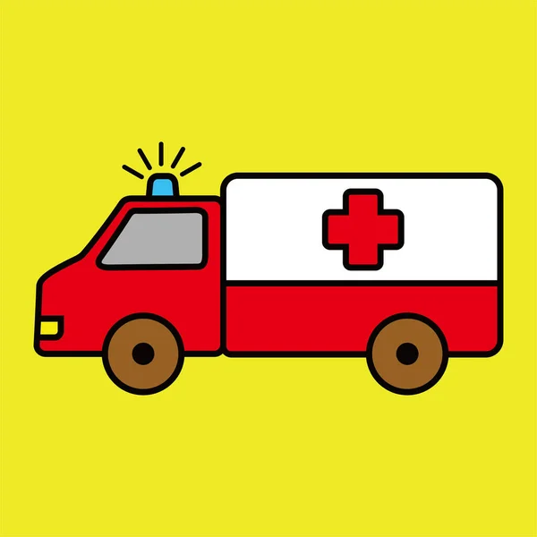 Ambulance Auto Kreslený Design Pohotovostní Dopravní Značka Symbol — Stockový vektor