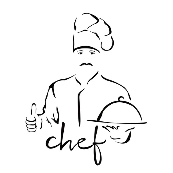 Diseño Silueta Del Chef Signo Símbolo Cocina Restaurante — Vector de stock