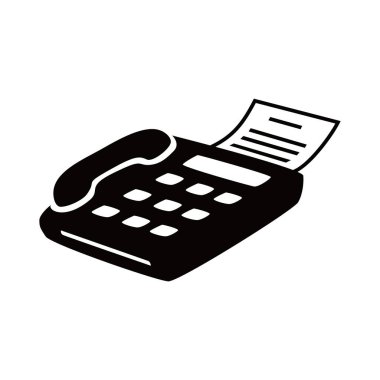 Faks simgesi tasarımı. Ofis ekipmanı işareti ve sembolü. 