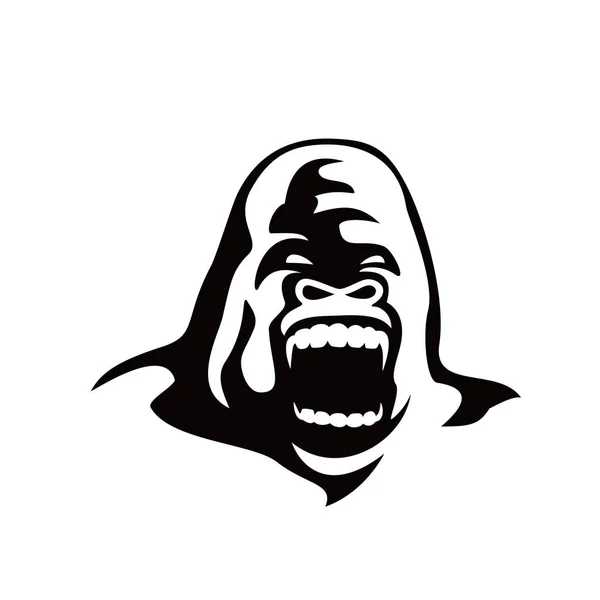 Plantilla Logotipo Cabeza Kong Rey Chimpancé Enojado Signo Símbolo — Archivo Imágenes Vectoriales