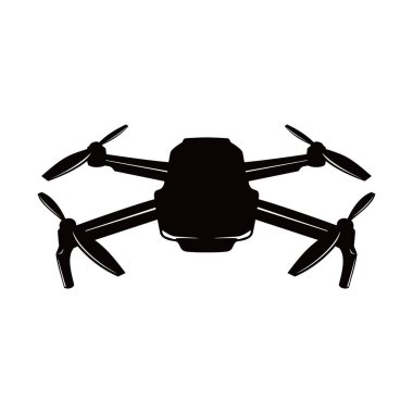 Drone siluet tasarımı. helikopter işareti ve sembol.