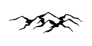 Dağların silüet tasarımı. macera logosu, işaret ve sembol.