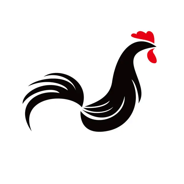 Rooster Head Logo Design Chicken Character Sign Symbol — Stock Vector