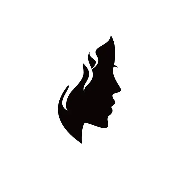 Красота Лица Девушки Силуэт Дизайн Иллюстрации Женский Знак Символ Лицензионные Стоковые Векторы