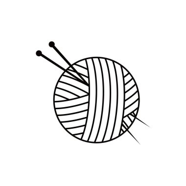 knitting sign and symbol. wool thread and needle vector illustration.