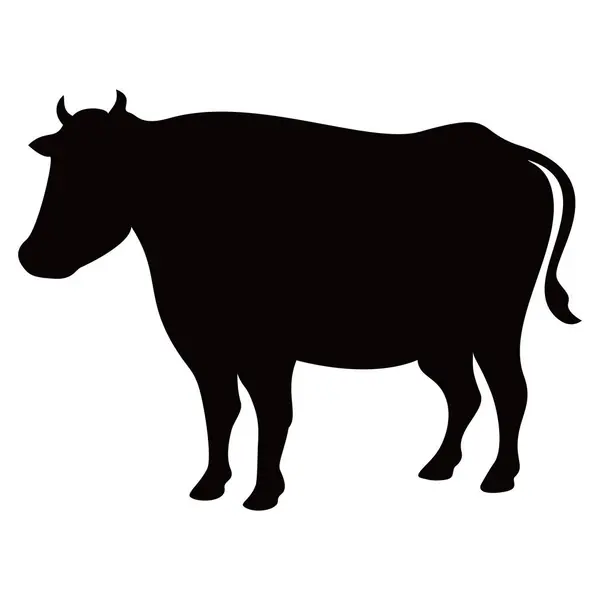 Kuhsilhouetten Design Tierzeichen Und Symbol Für Die Landwirtschaft lizenzfreie Stockvektoren
