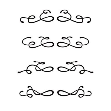 Süslü vektör kümesi. düğün kartı dekorasyonu.