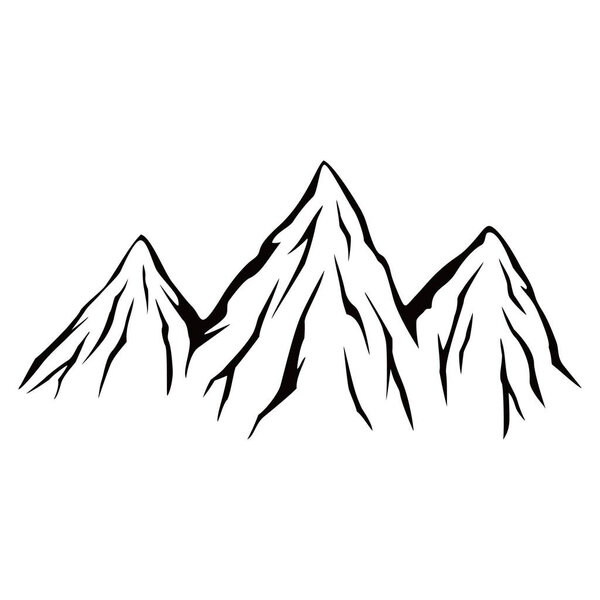 Mountains Silhouette Design Adventure Logo Sign Symbol — Stock Vector