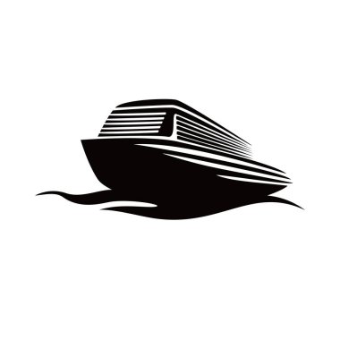 Lüks gemi silueti tasarımı. seyahat taşıma işareti ve simgesi.