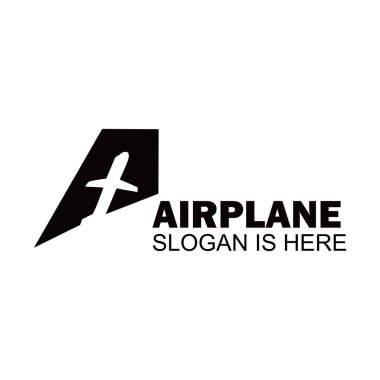 Uçak tasarım şablonu. bir alfabe logo vektörü.