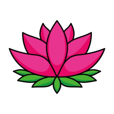 Lotus çiçeği tasarımı vektör çizimi. Egzotik çiçek işareti ve sembol.