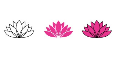 Lotus çiçeği tasarımı vektör çizimi. Egzotik çiçek işareti ve sembol.