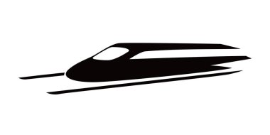 tren silueti tasarımı. hızlı modern ulaşım işareti ve sembolü.