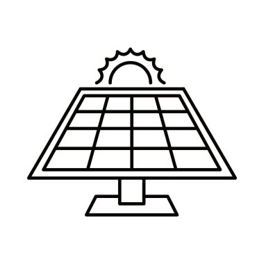 Güneş Paneli simgesi tasarımı. alternatif enerji işareti ve sembolü.