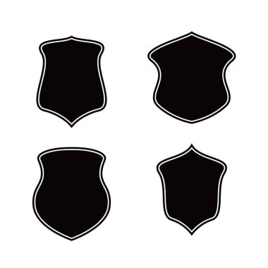 Boş amblem tasarımı seti. Kalkan işareti ve sembol.