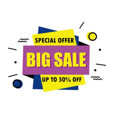 Satış afişi tasarımı, büyük indirim özel teklifi. Sezon sonu özel teklif afişi.