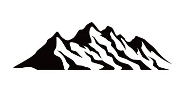 Dağların silüet tasarımı. macera logosu, işaret ve sembol.