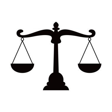 Ölçek simgesi tasarımı. adalet işareti ve sembol.