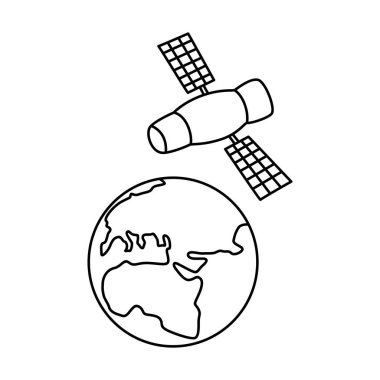 uydu simgesi tasarımı. iletişim teknolojisi işareti ve sembolü.
