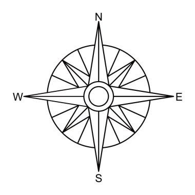 pusula simgesi tasarımı. Kılavuz işareti ve sembol.