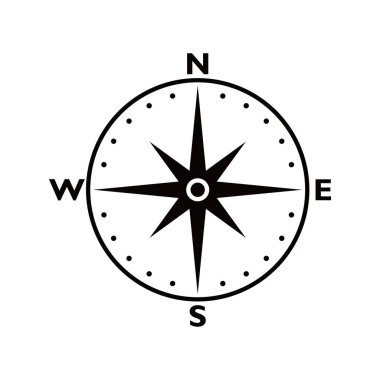 pusula simgesi tasarımı. Kılavuz işareti ve sembol.