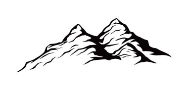 Dağların silüet tasarımı. macera logosu, işaret ve sembol.