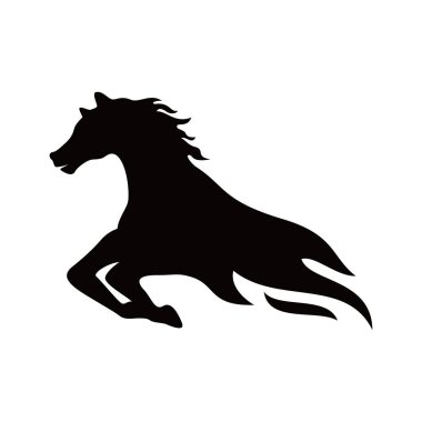 At silueti. Vahşi hayvan işareti ve sembolü.