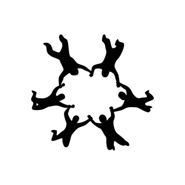 Hava dalışı silueti tasarımı. Ekstrem hava sporları işareti ve sembolü. 