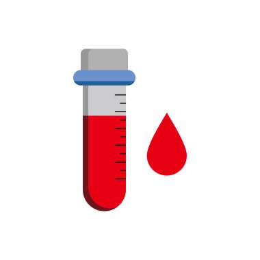 Kan örneği ikonu tasarımı. Laboratuvarda tıbbi test.