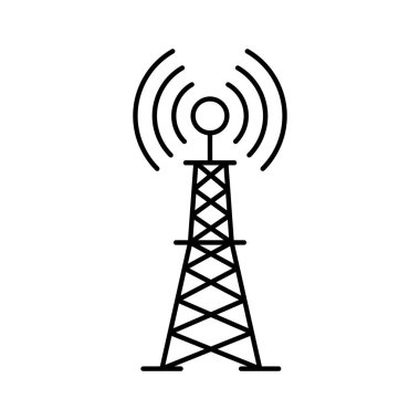 anten kulesi ikon tasarımı. Telekomünikasyon veri ağı işareti ve sembolü.