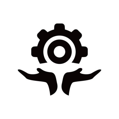 dişli el simgesi tasarımı. kurulum ve destek işareti ve sembolü.