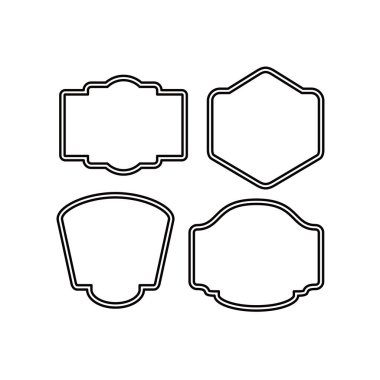 Eski rozet şablonu dizaynı. boş premium çerçeve çizimi.