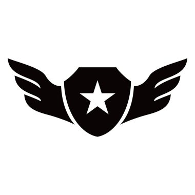 Askeri kalkan kanat yıldız amblemi tasarımı