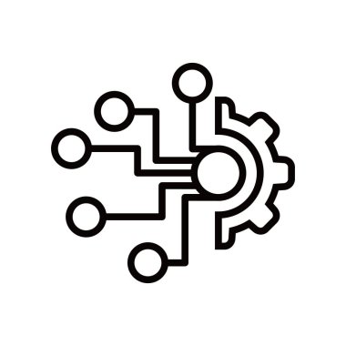 Dijital teknoloji dişli ikonu konsepti. ağ işareti ve sembol.