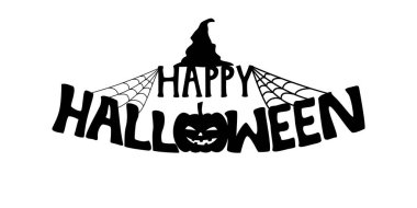 Mutlu Cadılar Bayramı tipografisi. Ekim tatili dekorasyonu.