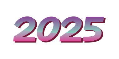 2025 yazı dizaynı. Mutlu yeni yıl işareti ve sembolü.