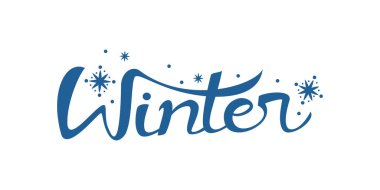 Kış tipografi tasarımı. karşılama dekorasyon kavramı.