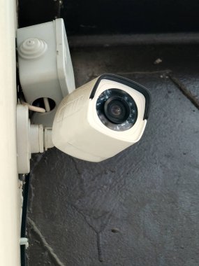 digital security system. monitoring camera equipment in office. building control technology.