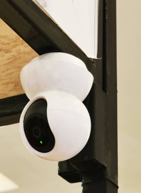 digital security system. monitoring camera equipment in office. building control technology.