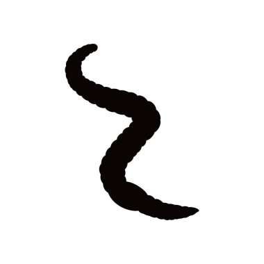 Solucan silueti tasarımı. Çevrebilim hayvan işareti ve sembolü.