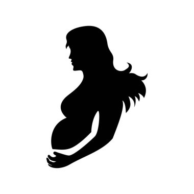 Hamile silueti tasarımı. annelik illüstrasyonu.