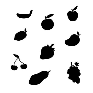 Meyve silueti dizaynı. Taze sağlıklı yiyecek.