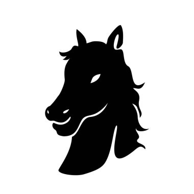 At kafası silueti tasarımı. spor hayvan işareti ve sembol.