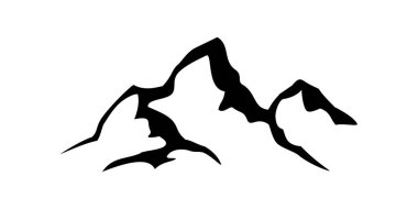 Dağların silüet tasarımı. macera logosu, işaret ve sembol.