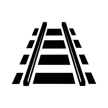 Tren yolu siluet tasarımı. Demiryolu simgesi.