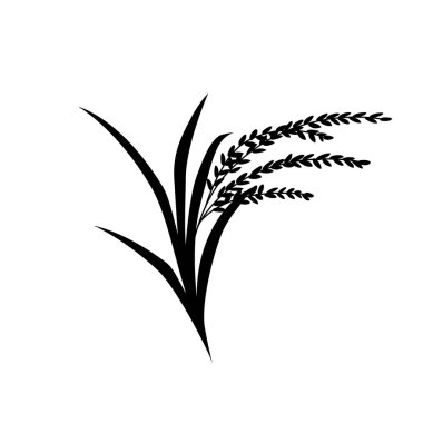 pirinç silueti tasarımı. tarım bitkisi işareti ve sembolü.