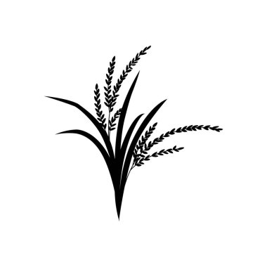 pirinç silueti tasarımı. tarım bitkisi işareti ve sembolü.