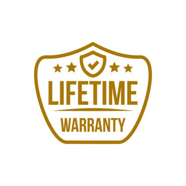 Ömür boyu garanti etiketi. garanti işareti ve sembol.